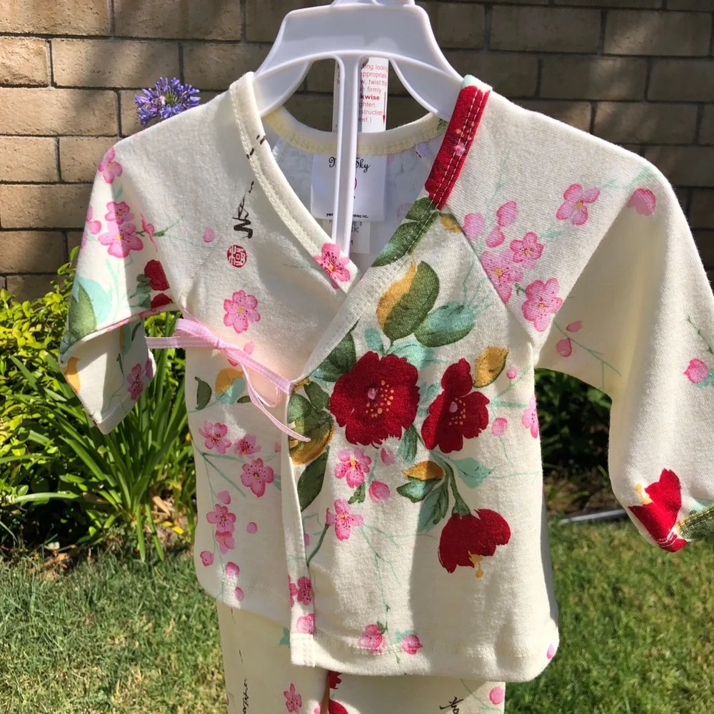NWT 9 Mo Kimono Set w Hat in‎ Tulle Gift Bag